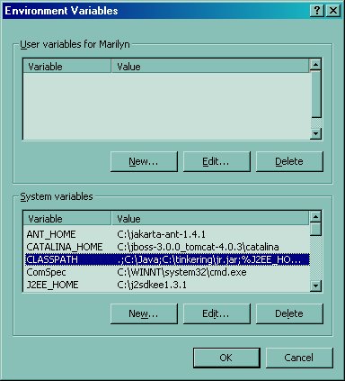 setting the classpath in Win2K